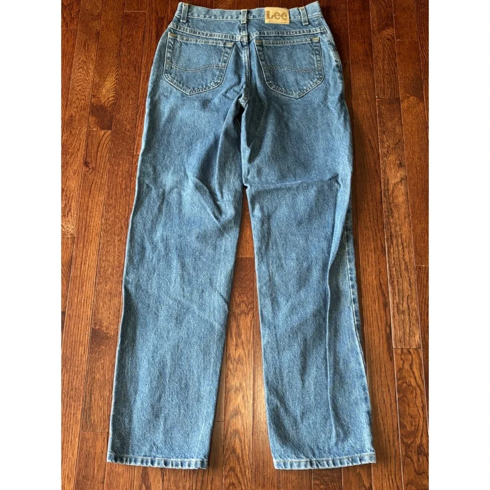 Vintage Lee Straight Leg Jeans 30x32 Light Medium Wash Denim 90s Y2K Mexico